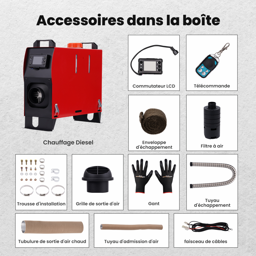 Air Heater Diesel 5000KW 12V LCD Voiture Chauffage MotorhomesTouring Camion
